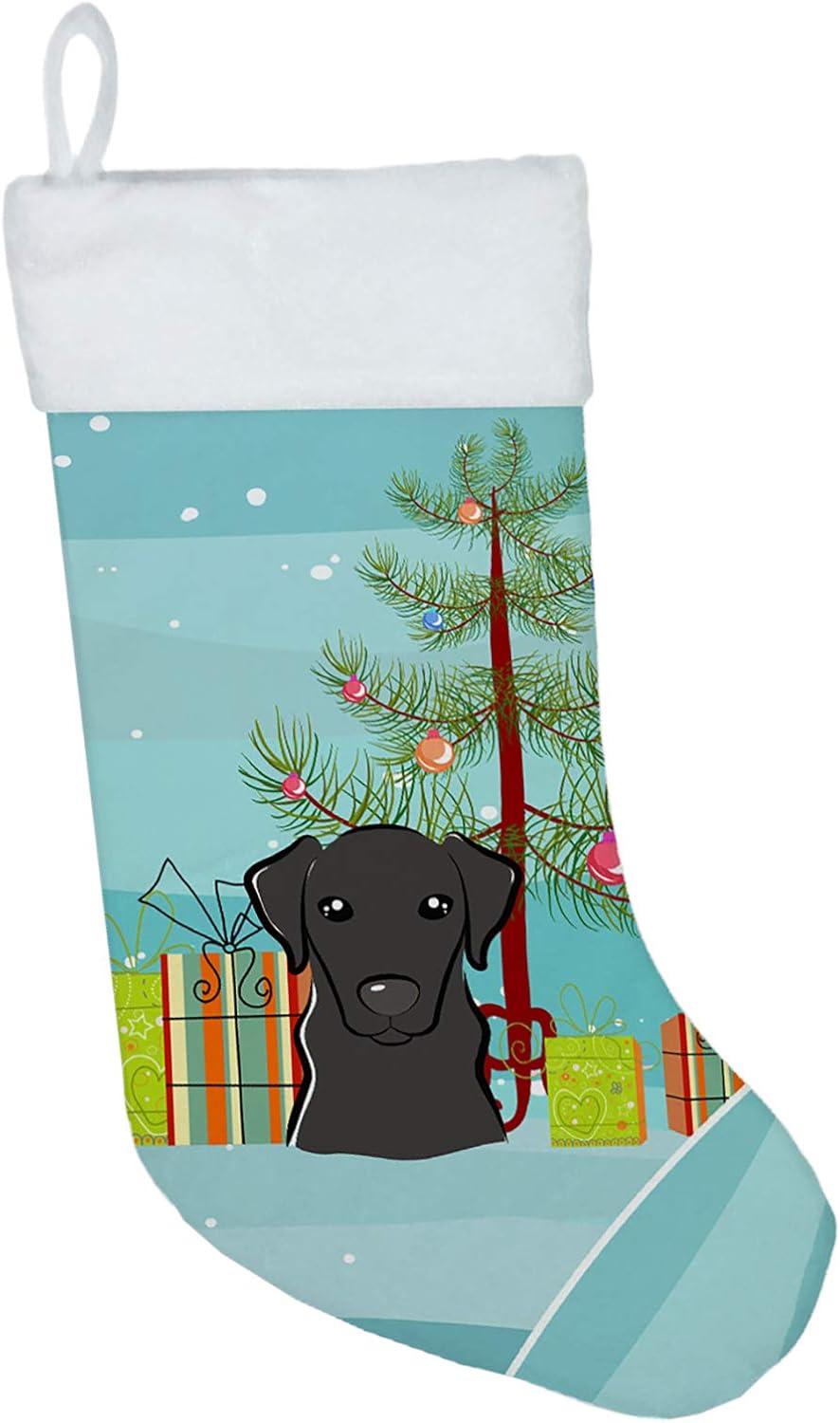 Shih Tzu Christmas Stocking - Chocolate Brown Dog Holiday Decor for Fireplace