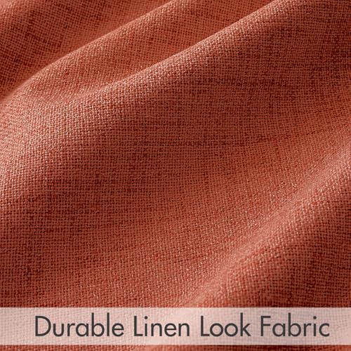 MIULEE Blackout Linen Curtains 2 Panels Terracotta 52W x 84L Inch Fall