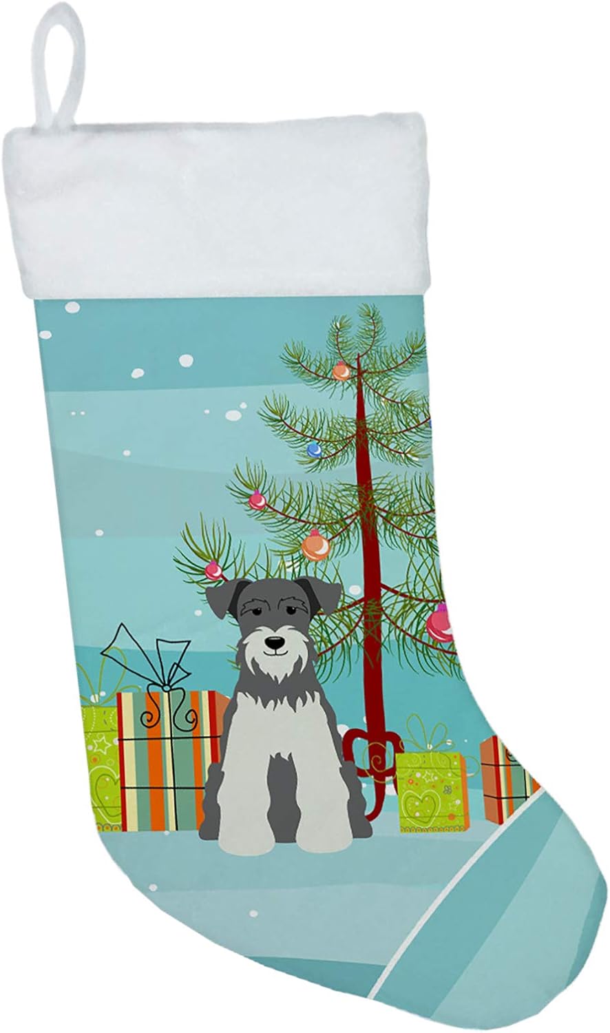 Merry Christmas Tree Dogue de Bordeaux Stocking - Festive Fireplace Decor for Holidays