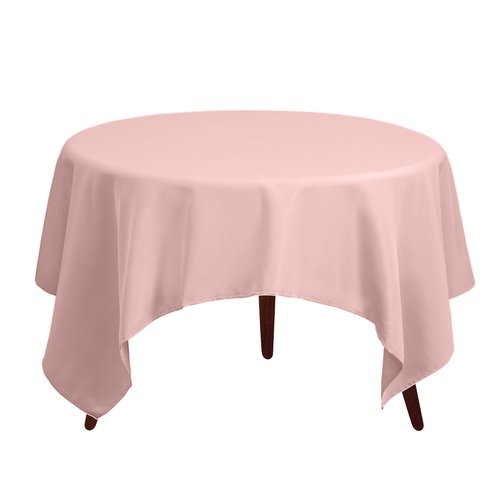 Gee Di Moda Square Tablecloth - 52 x 52 Inch Pink Table Cloth for Small Square or Round Tables - Heavy Duty Washable Fabric - for Buffet Table, Holiday Party, Dinner, Wedding & Baby Shower