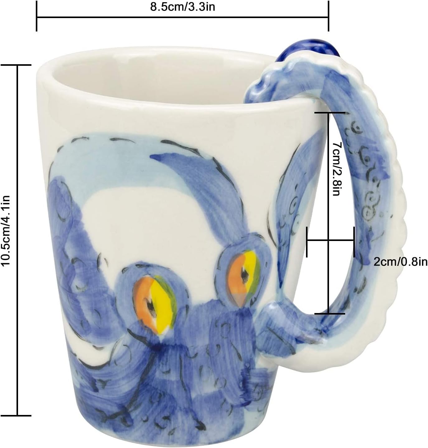 Ocean Style Octopus Ceramic Coffee Mug - Handmade Art Milk Cup for Unique Gifts