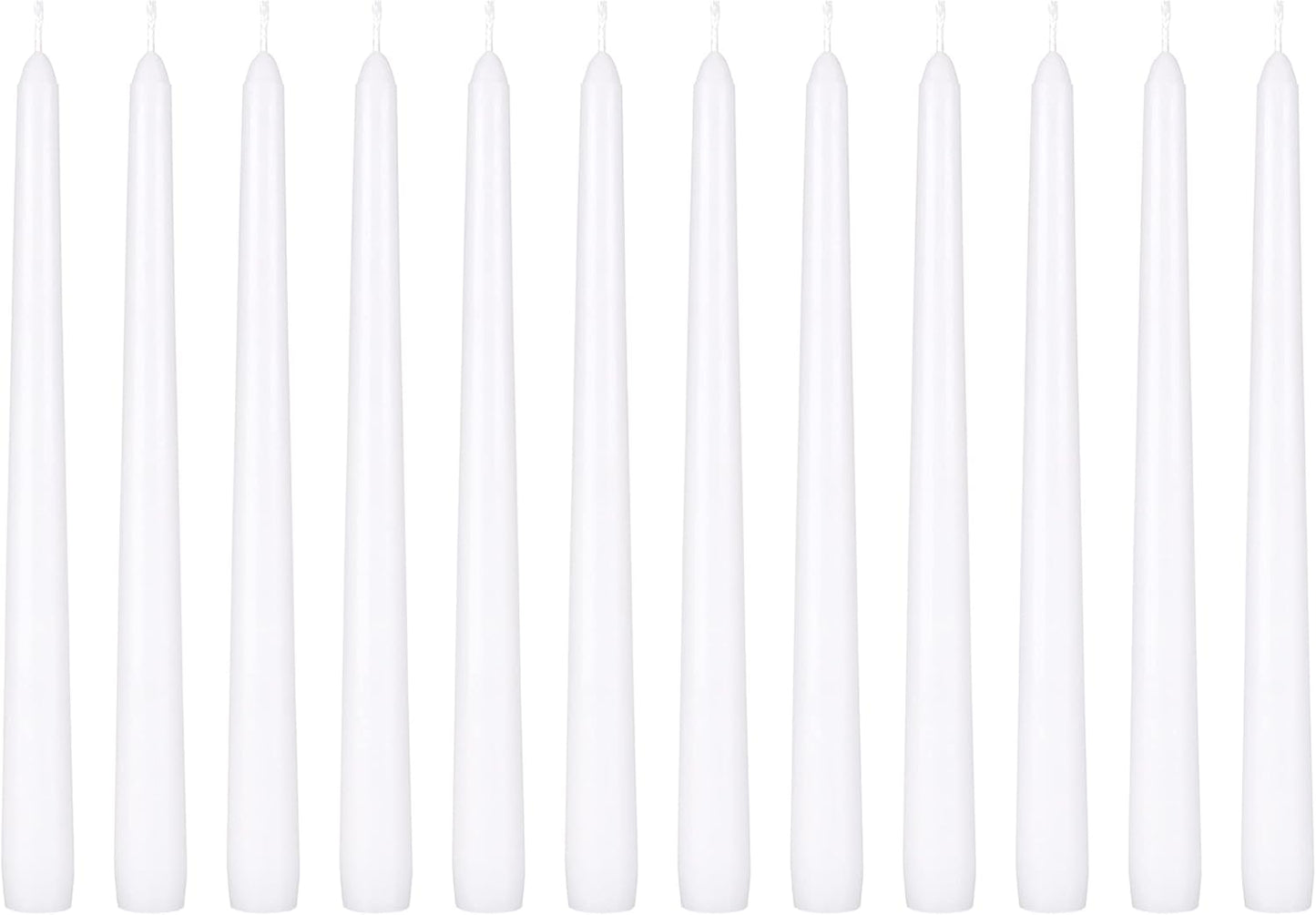 12-Pack Unscented Red Taper Candles - 10 Inch Hand Poured Wax for Home Décor & Weddings