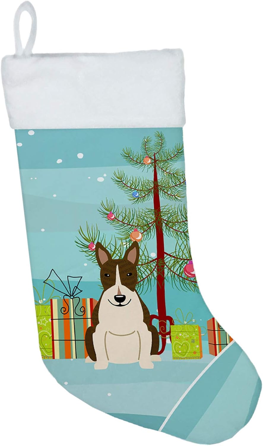 Merry Christmas Tree Dogue de Bordeaux Stocking - Festive Fireplace Decor for Holidays