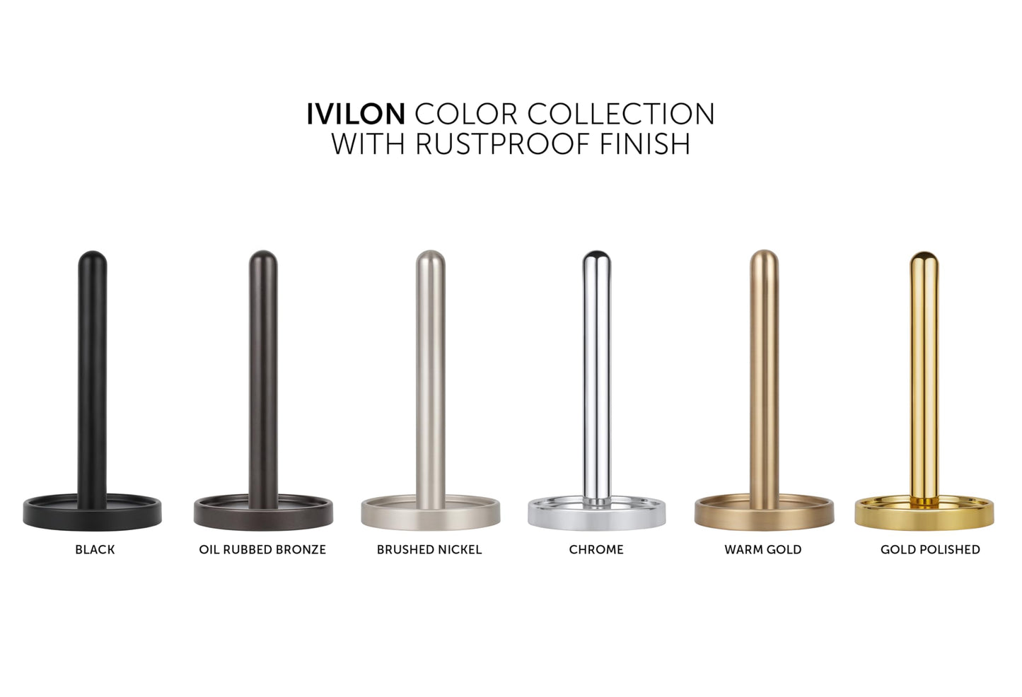Ivilon Paper Towel Holder Stand - Steady and Easy Tear - Fits All Paper Towel Rolls - Gold Polished