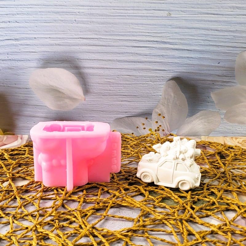 XMOX Car & Tree Silicone Mold for Candle, Soap & Resin Craft, Xmas Decor