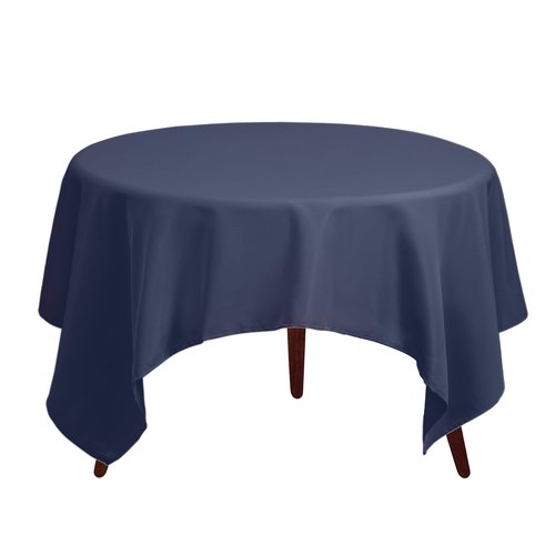 Gee Di Moda Square Tablecloth - 52 x 52 Inch Navy Blue Table Cloth for Small Square or Round Tables - Heavy Duty Washable Fabric - for Buffet Table, Holiday Party, Dinner, Wedding & Baby Shower