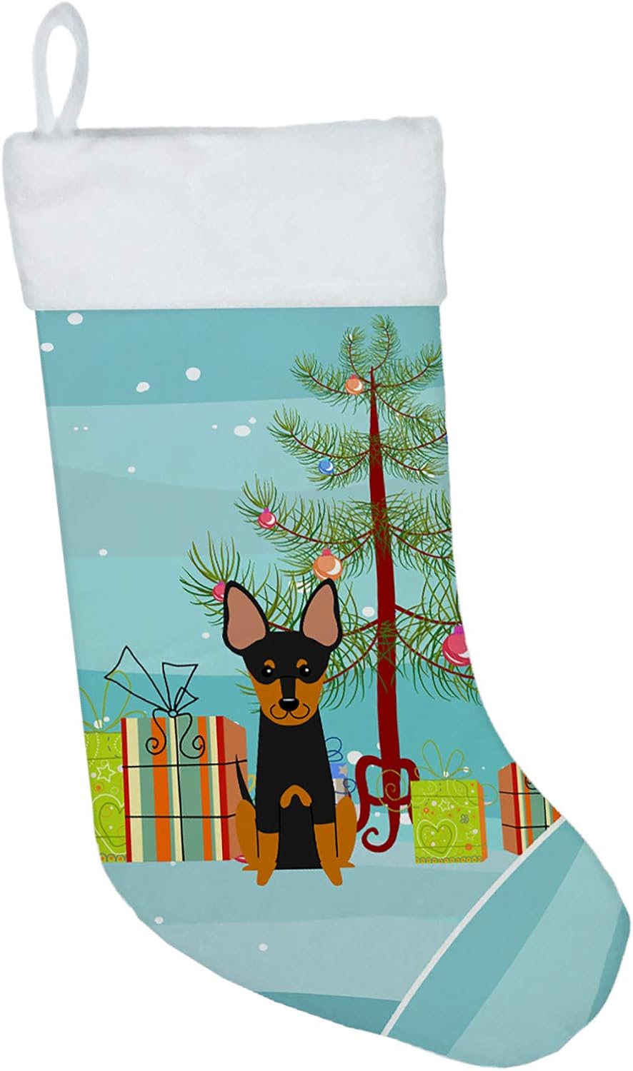 Merry Christmas Tree Dogue de Bordeaux Stocking - Festive Fireplace Decor for Holidays