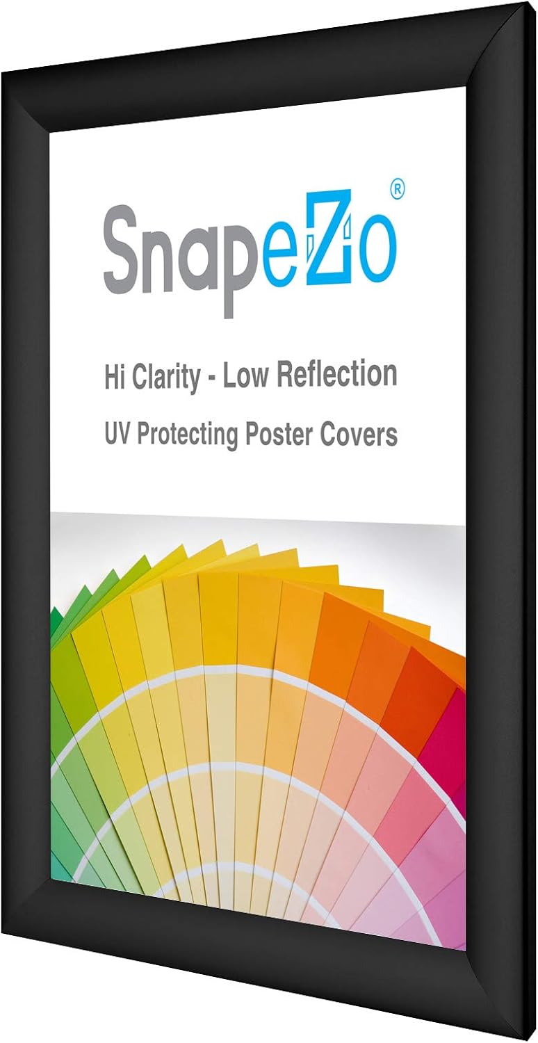 SnapeZo Certificate Frame 8.5x11 Inches, Black 1.2 Inch Aluminum Profile, Front-Loading Snap Frame, Wall Mounting, Premium Series