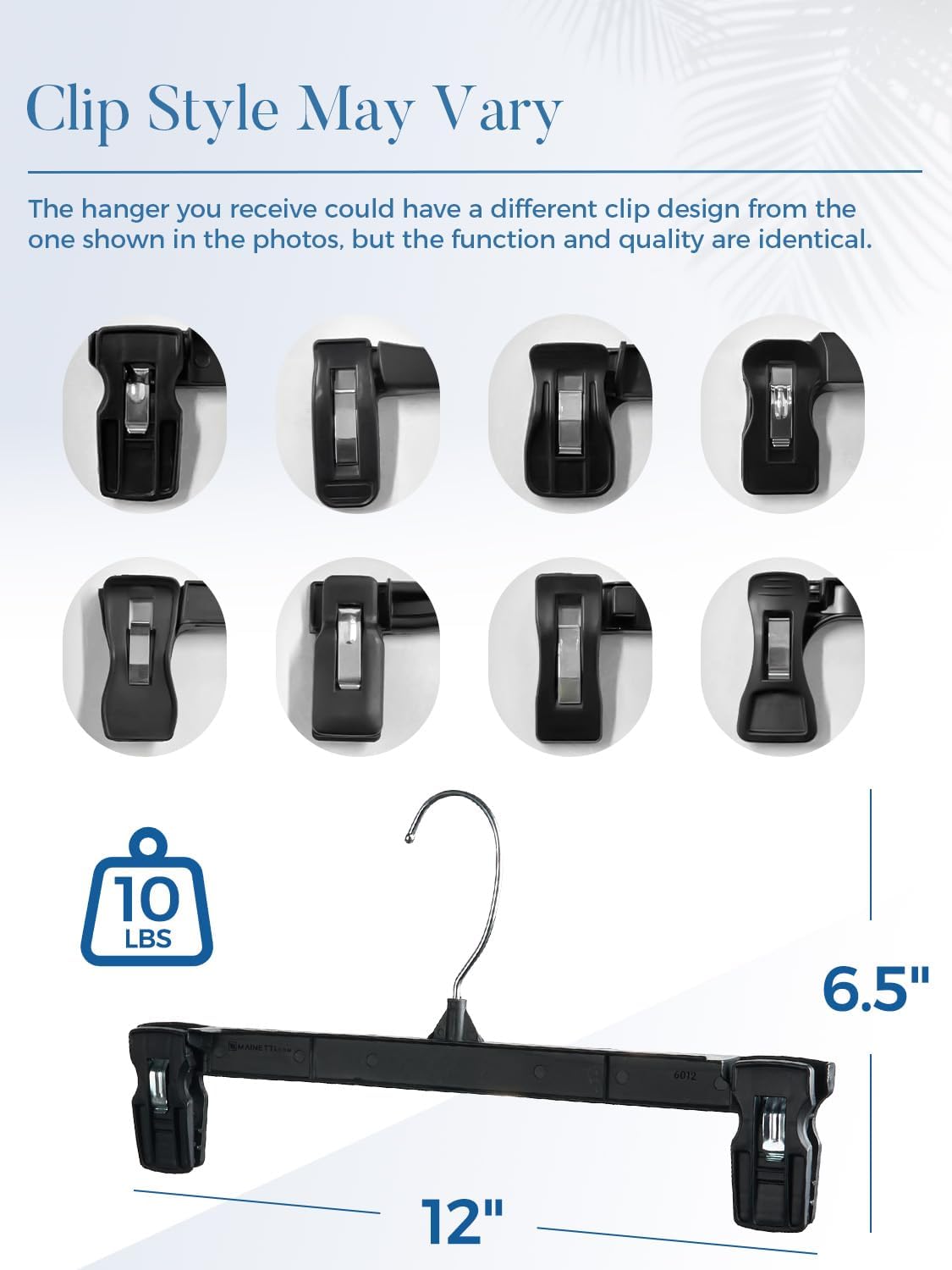 Smartor Pants Hangers - 30 Pack Black Clips with 360° Hooks for Heavy-Duty Trousers & Skirts | 12 Inch