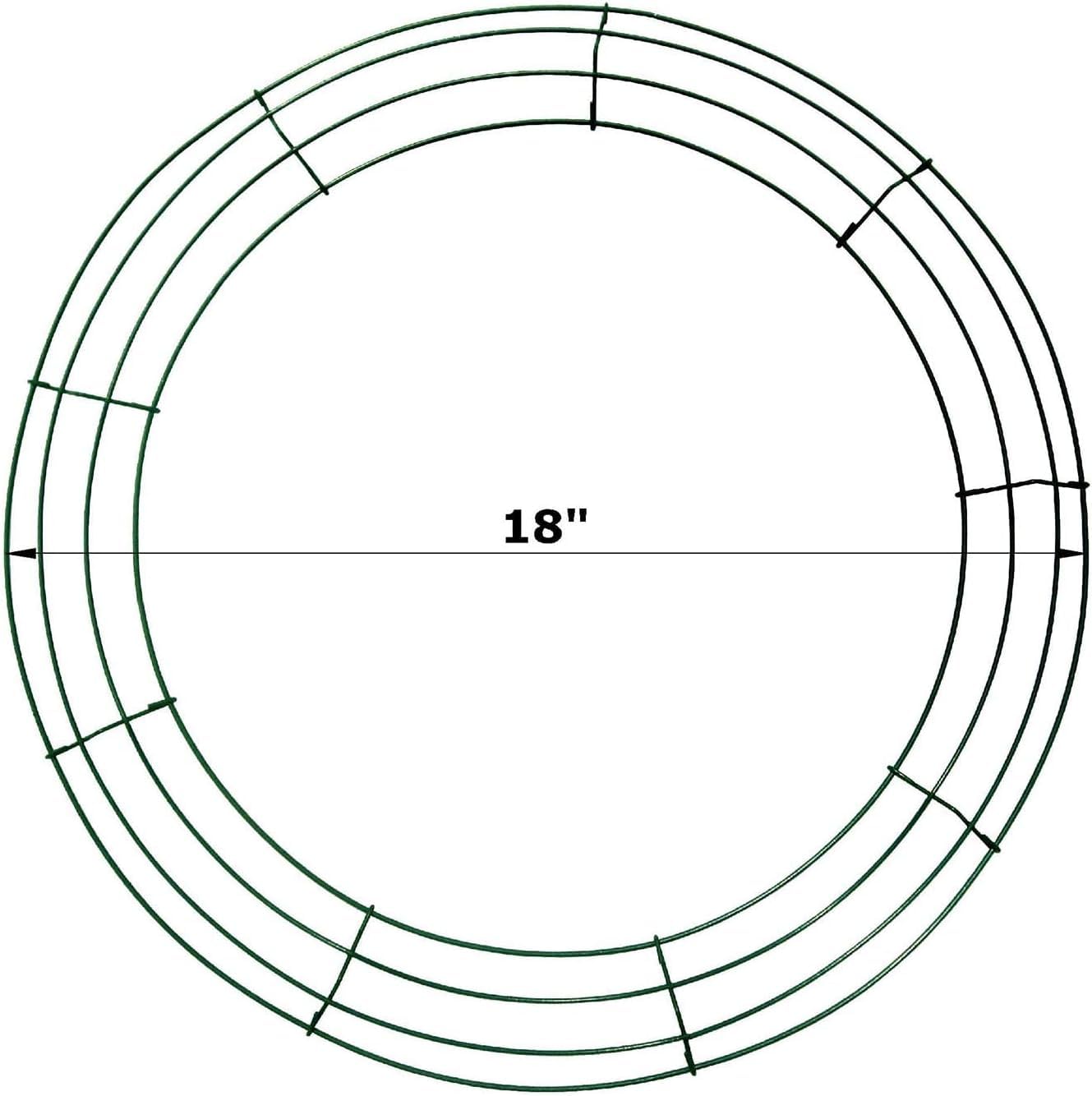 MTB Wire Wreath Frame 18 inch Green, Pack of 10 Wreath Form Wreath Rings for DIY Christmas New Year Decor