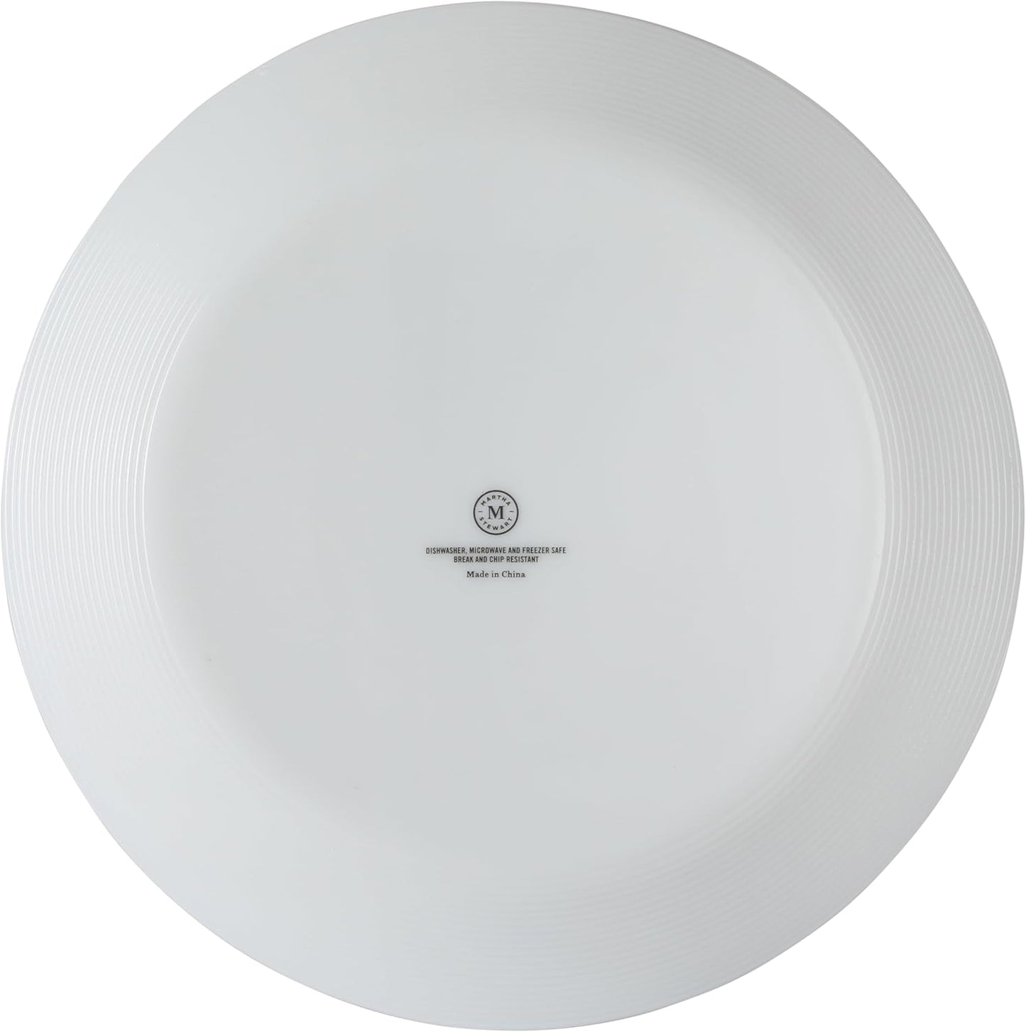 Martha Stewart Opalton Dinner Plates - 10-Inch Chip and Break Resistant 6-Piece Set | Elegant White Design