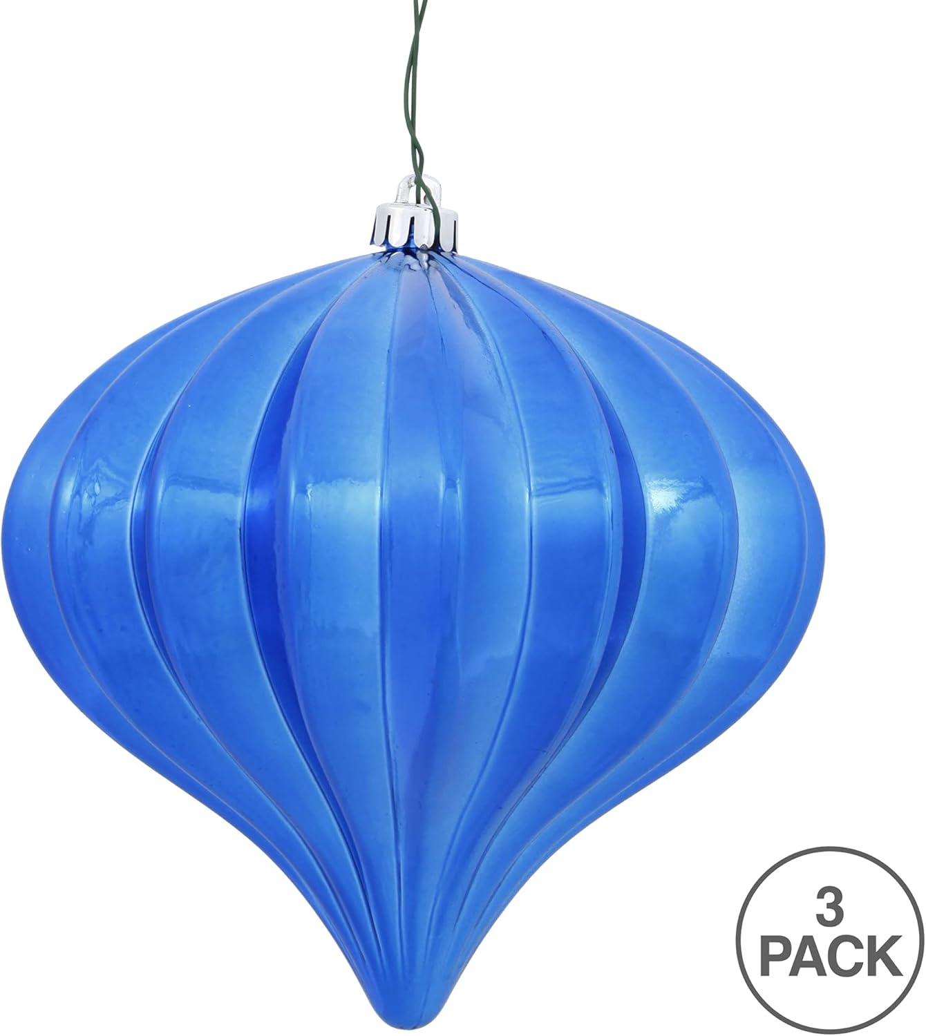 Burnished Orange Matte Onion Christmas Ornaments - UV Treated, Set of 3 by Vickerman