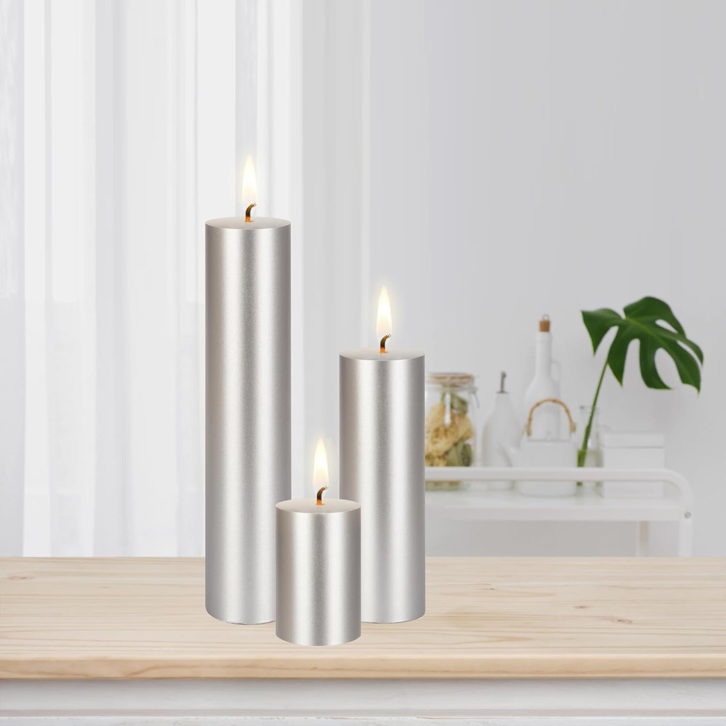Unscented Black Pillar Candle - 2x6 Inch Hand Poured Premium Wax for Home Décor & Events