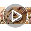 I00000 144 pcs Gold Disposable Silverware Set with White Handles, Food Grade & Durable Cutlery for Events