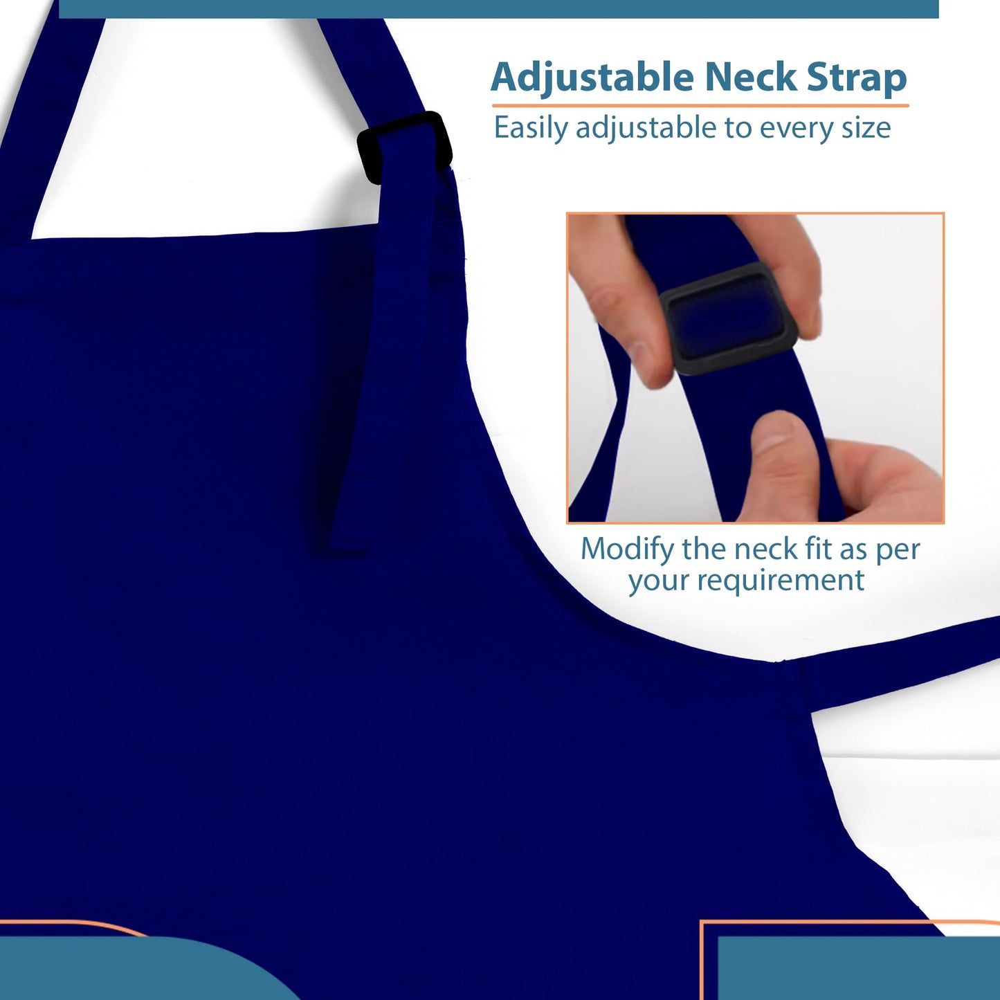 Batex Premium Cotton, 3 pack, Chef Apron for Men and Women Professional for Cooking With 2 Pockets - Adjustable - Bib Aprons
