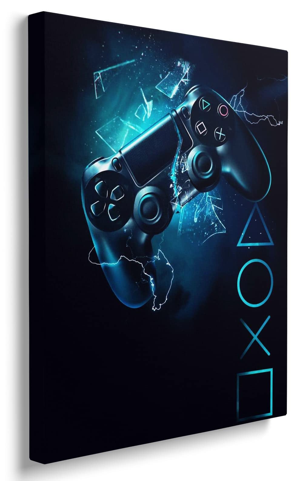 Gamer Canvas Wall Art Framed Gaming Poster Prints Video Game Bedroom Decor Gaming Room Wall Decor for Teen Boys Ready to Hang - 12x16 Inch