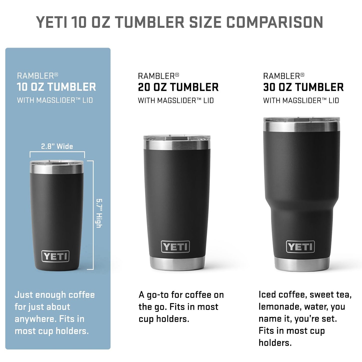 YETI Rambler 10 oz Tumbler, Stainless Steel, Vacuum Insulated with MagSlider Lid, Navy