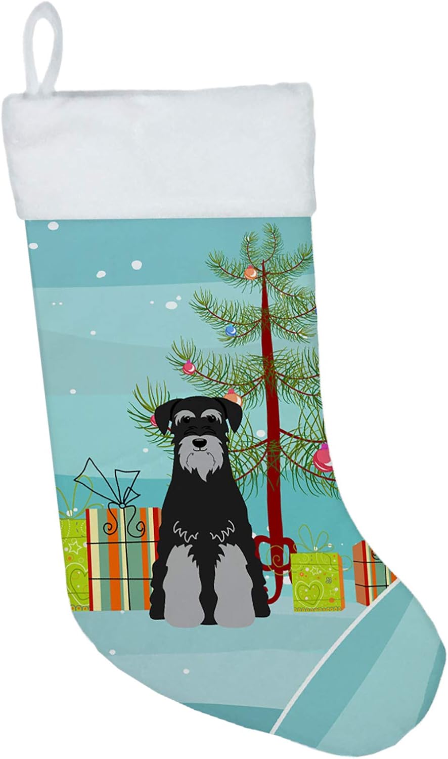 Merry Christmas Tree Dogue de Bordeaux Stocking - Festive Fireplace Decor for Holidays