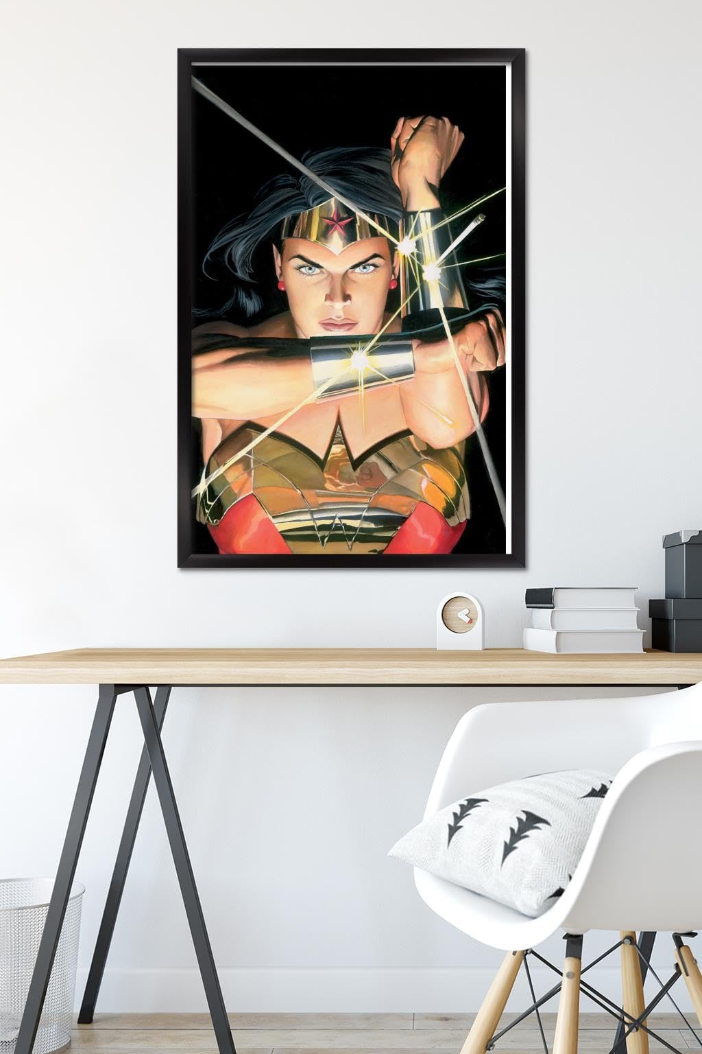 Trends International DC Comics - Wonder Woman - Alex Ross Portrait Wall Poster, 22.375" x 34", Black Framed Version