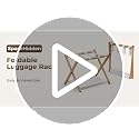 Walnut-Coating Foldable Luggage Rack Set of 2 for Guest Room, Heavy Duty