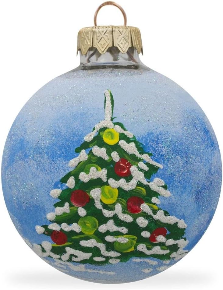 3.25-Inch Girl & Reindeer Glass Ball Christmas Ornament - Holiday Decor