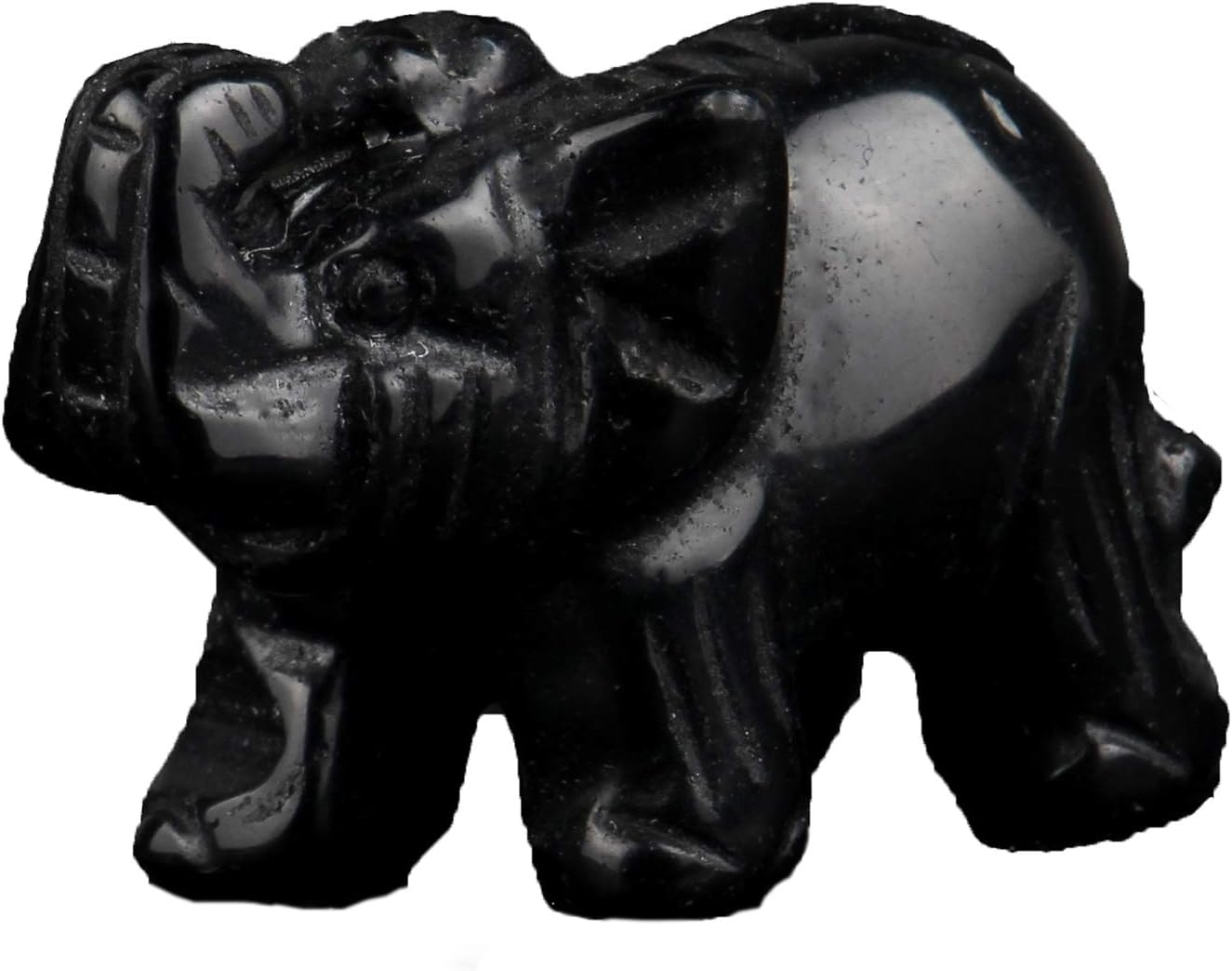 Opal Opalite Elephant Statue - 1.5" Natural Stone Carved Figurine for Chakra Healing
