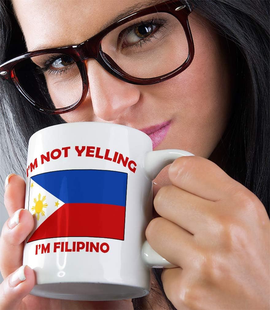 Filipino Pride Ceramic Coffee Mug - 'I'm Not Yelling' Gift for Men & Women