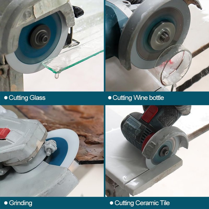 MINLAYCUT Diamond Glass Cutting Disc - 3pcs 4.5 inch/115mm Saw Blades for Cutting Glass Jade Crystal Wine Bottle for Angle Grinder Arbor 7/8'' x 5/8''