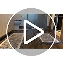 Pauwer 5-Piece Bathroom Rugs Set with U-Shape Toilet Mat & Lid Cover, Non-Slip Microfiber, Black, 18x26/20x32/20x47 inches