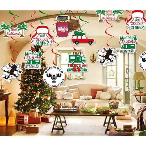 Christmas Vacation Hanging Swirls Party Decorations,National Christmas Vacation Decorations,Christmas Party Decoration,Christmas Vacation Party Supplies,Christmas Holiday Vacation Birthday Party Decor