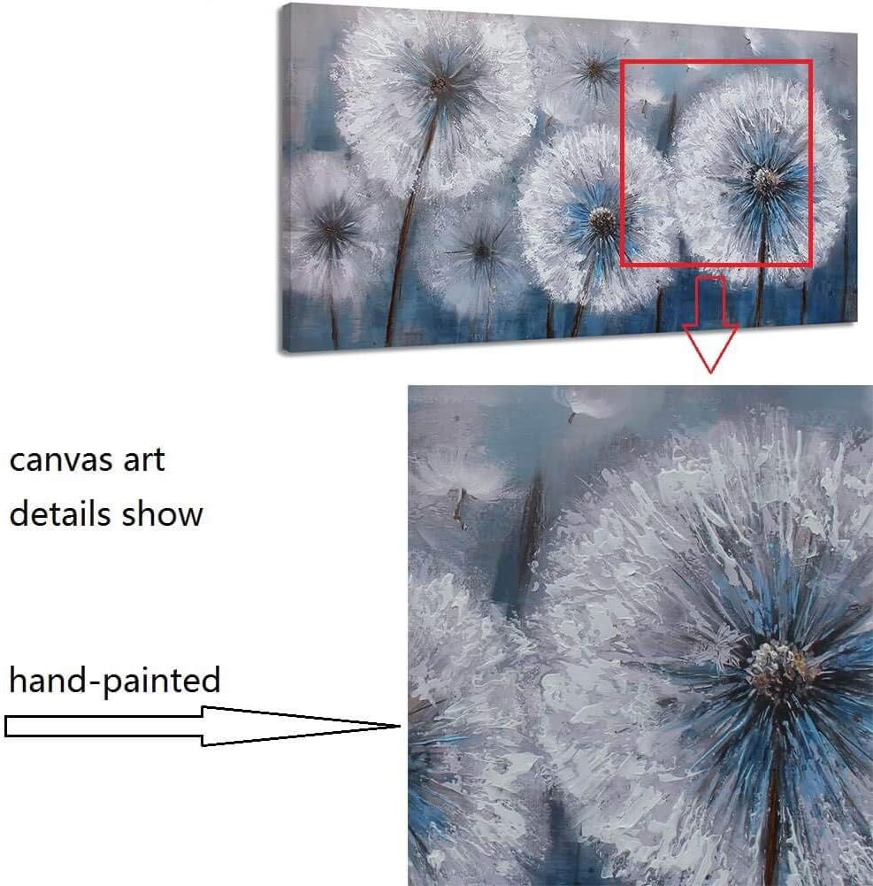 Dandelion Painting Wall Art Canvas Print Picture for Living Room Large White Flower Flora Home Bedroom Decoration Modern Framed Artwork Decor, 20x40