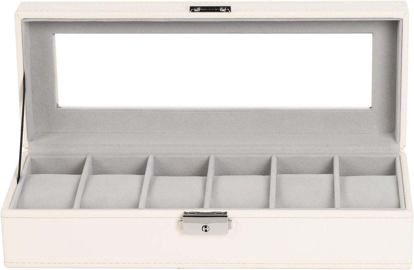 Men's Black 6-Slot Watch Box Organizer | Elegant Display & Storage Case