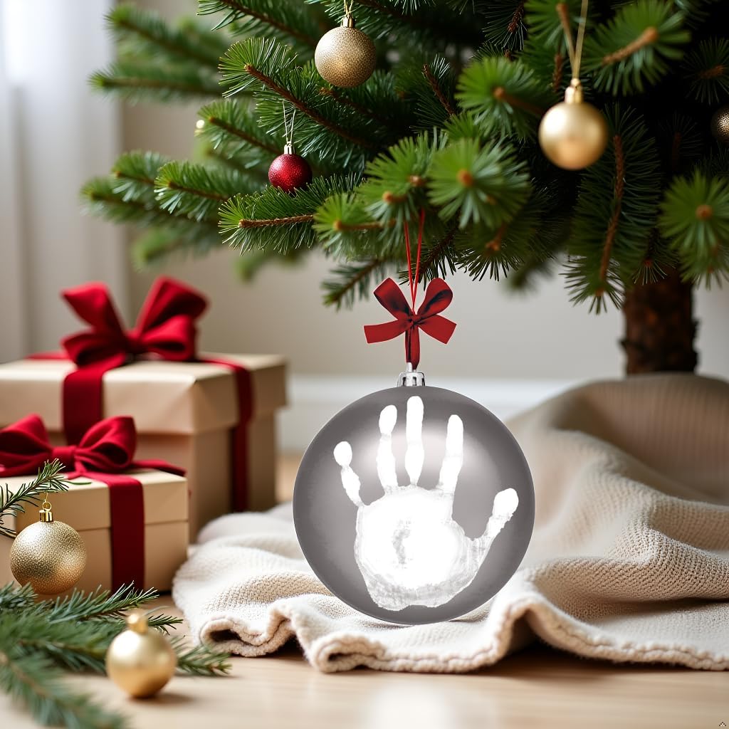 Christmas Baby Handprint Ornament Kit - DIY Keepsake Bauble with Paint for Newborns