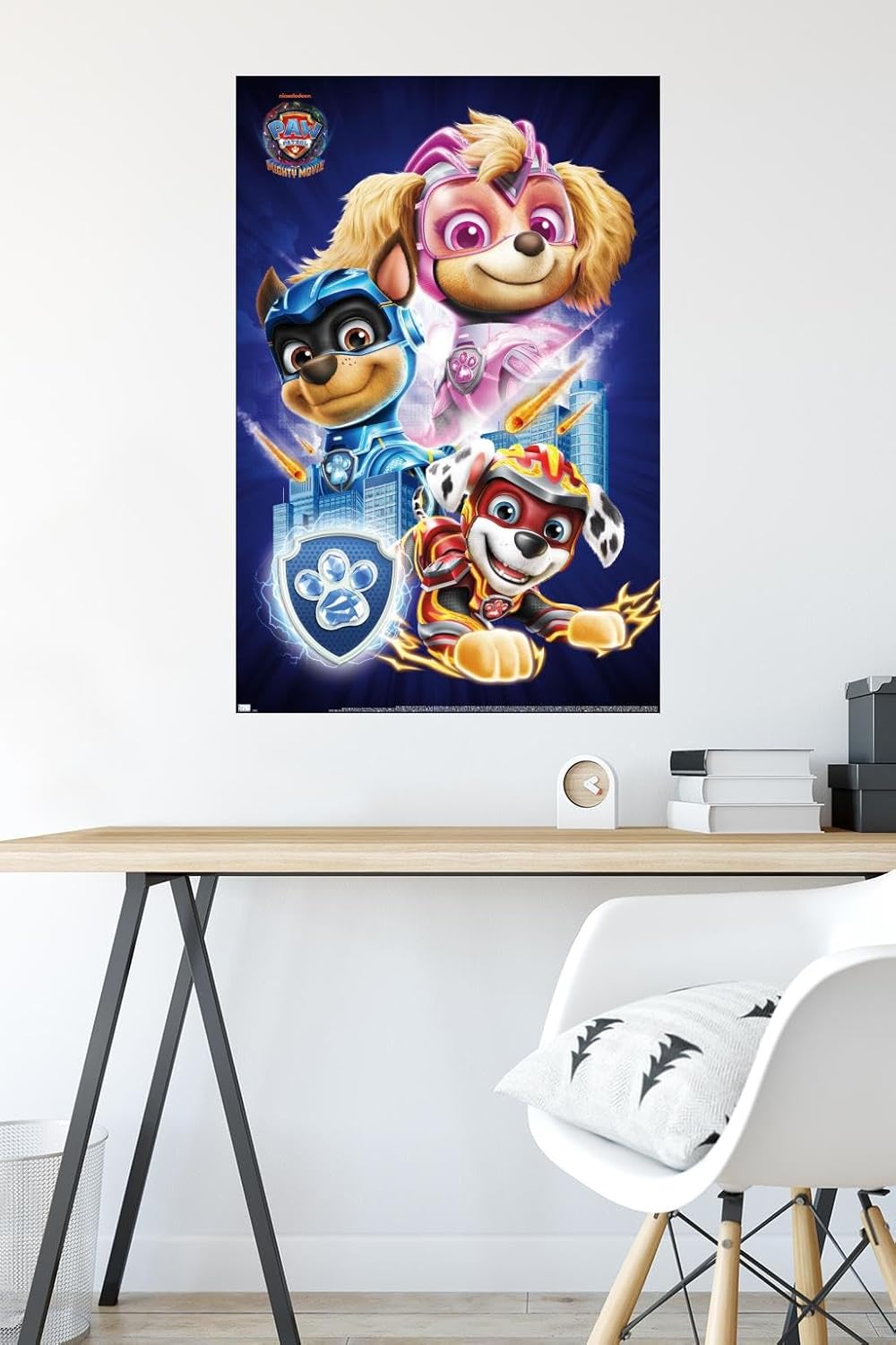 Nickelodeon Paw Patrol Wall Poster - The Mighty Movie Design, Unframed, 34L x 22.4W