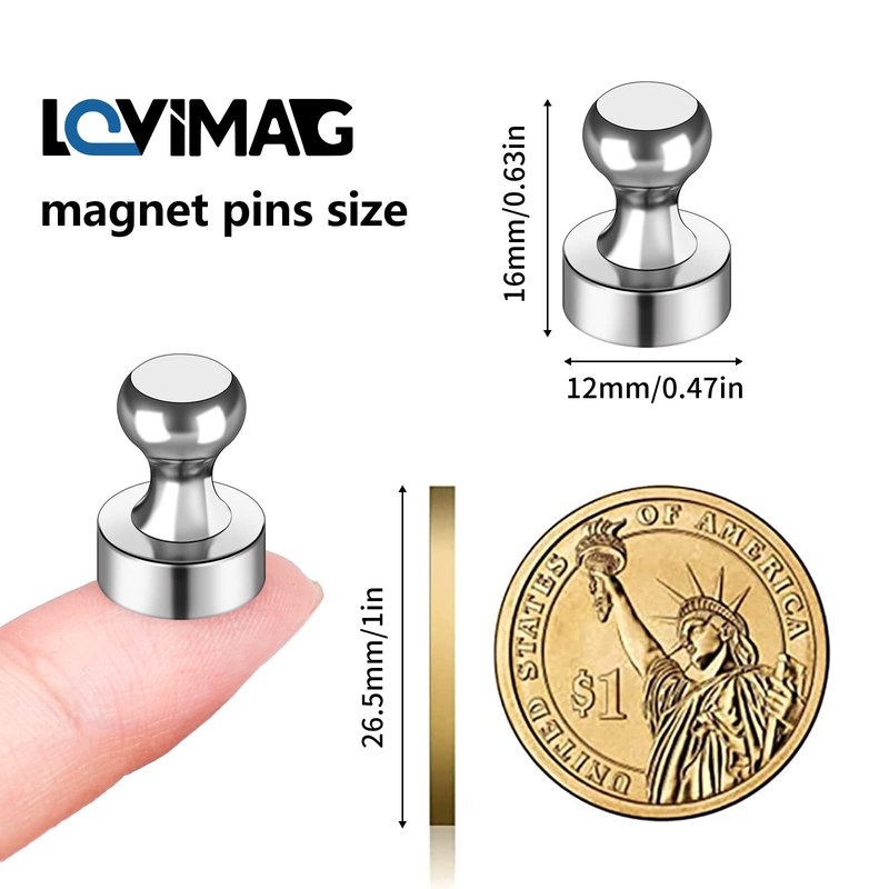 LOVIMAG Fridge Magnets 25Pcs Refrigerator Whiteboard Small Strong Magnet Classroom Kitchen Accessories Decorative Locker Set Decor Must Haves Office Calendar Refrigerador Magnetic Cute Crafts Silver