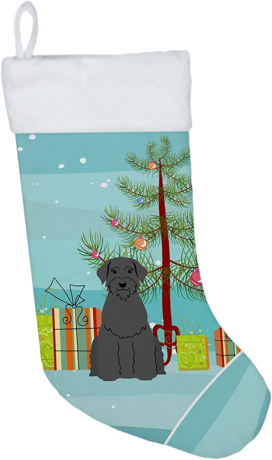 Merry Christmas Tree Dogue de Bordeaux Stocking - Festive Fireplace Decor for Holidays