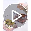 Food Storage Containers Set - 4 Mini Square 0.85qt with Vacuum Sealer - Leakproof BPA-Free Meal Prep