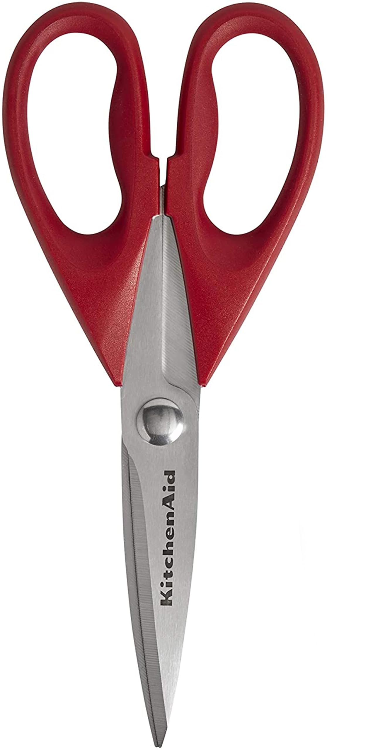 KitchenAid All Purpose Kitchen Shears with Protective Sheath Durable Stainless Steel Scissors, Dishwasher Safe, Soft Grip Comfort Handle, 8.72 Inch, Red