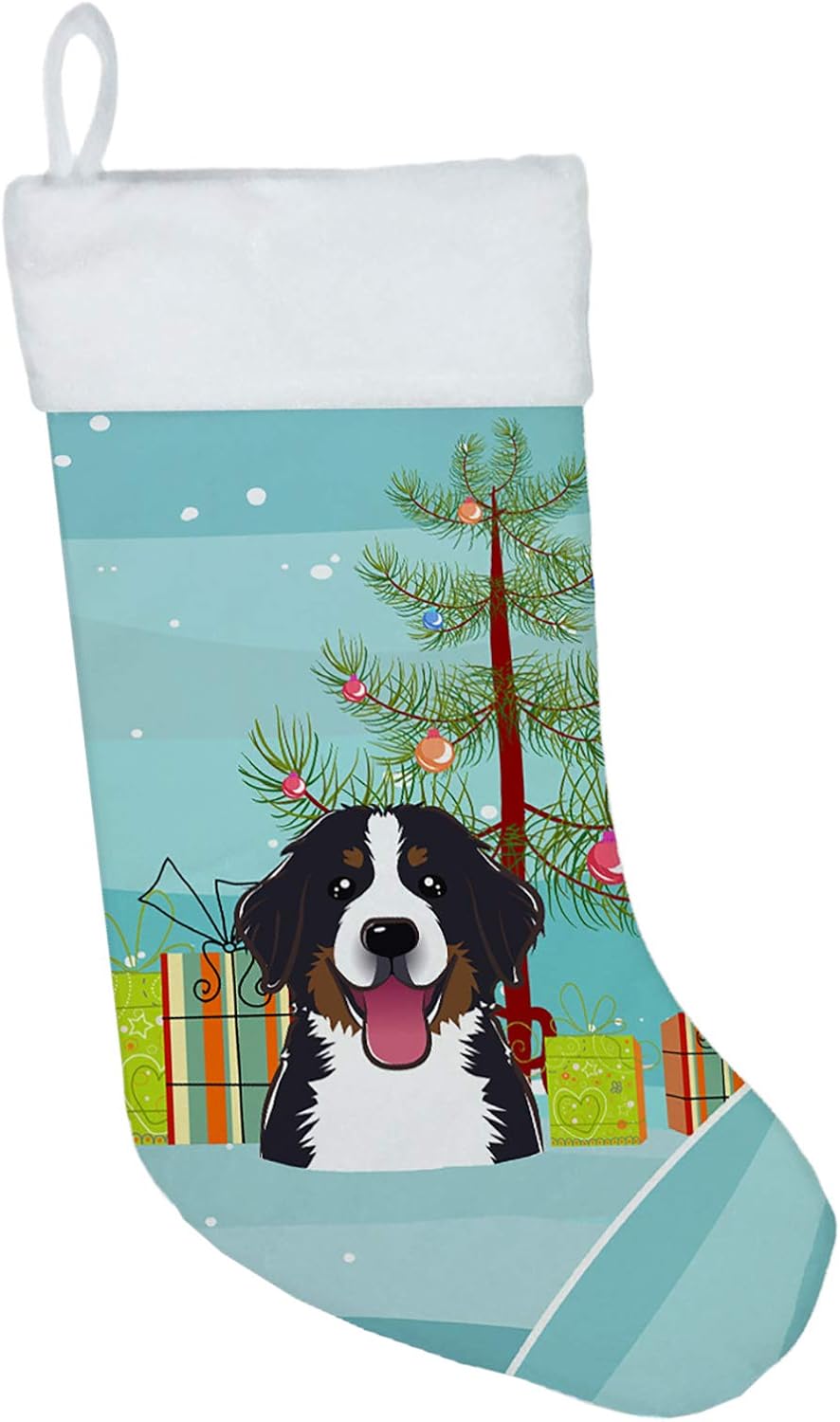 Shih Tzu Christmas Stocking - Chocolate Brown Dog Holiday Decor for Fireplace