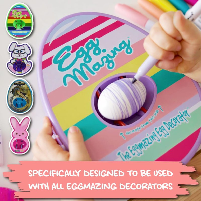 The Eggmazing Egg Decorator White Wooden Eggs - for Easter Egg Decorating, Arts and Crafts - Matte White Eggs Specifically Designed to be Used with All Eggmazing Egg Decorators (6 Pack), Ages 3 and Up