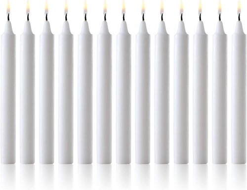 Chimes | White Taper Candles - Dripless Set of 60 - 4 Inch Tall, 1/2 Inch Diameter, 1.5 Hour Clean Burn