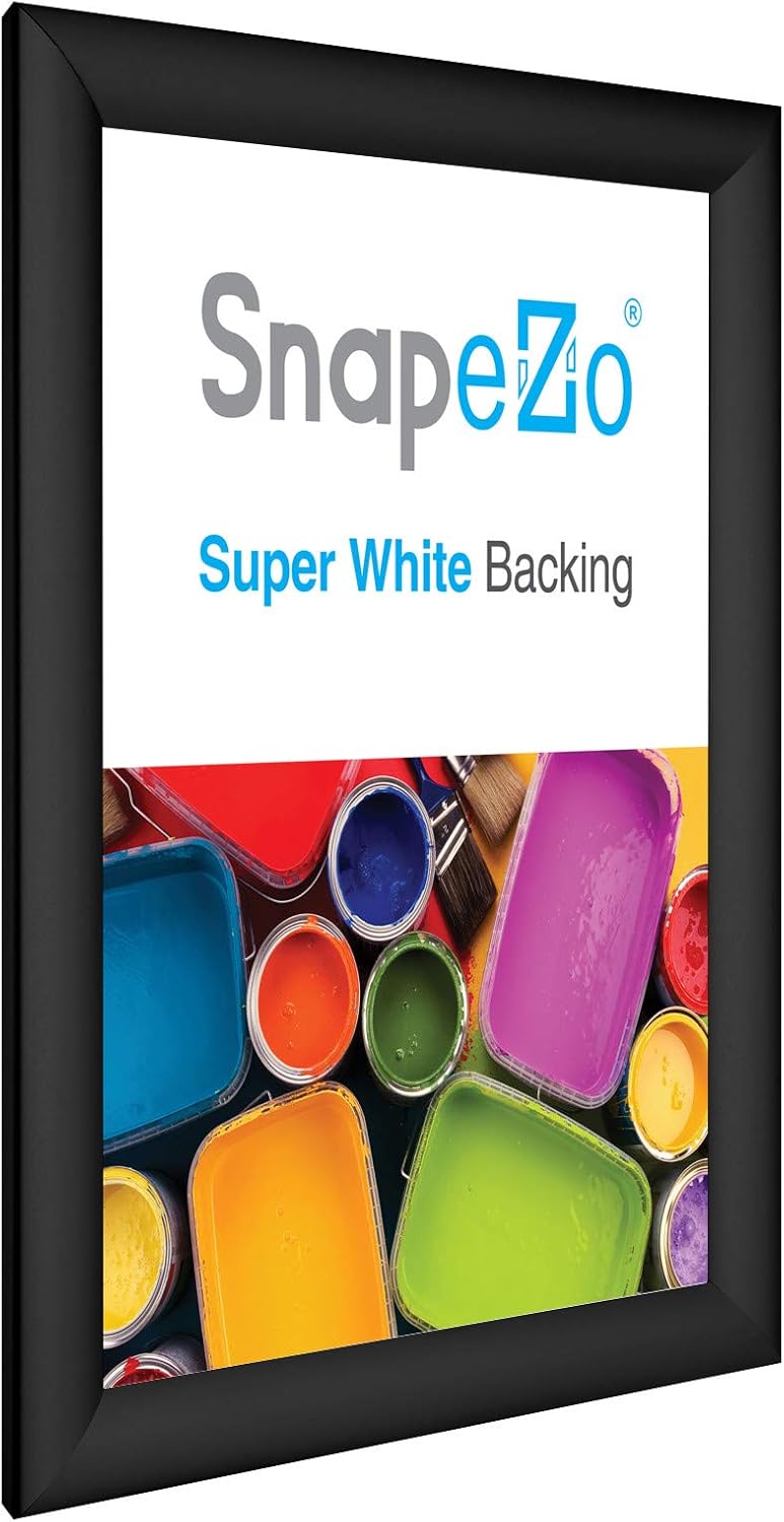 SnapeZo Certificate Frame 8.5x11 Inches, Black 1.2 Inch Aluminum Profile, Front-Loading Snap Frame, Wall Mounting, Premium Series