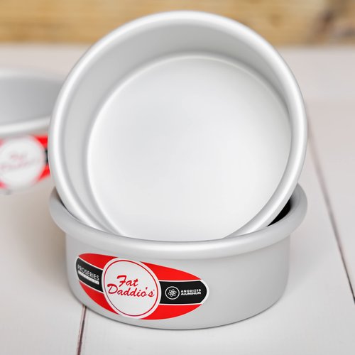 Fat Daddio's Anodized Aluminum Round Cake Pans, 2 Piece Set, 11 x 3 Inch