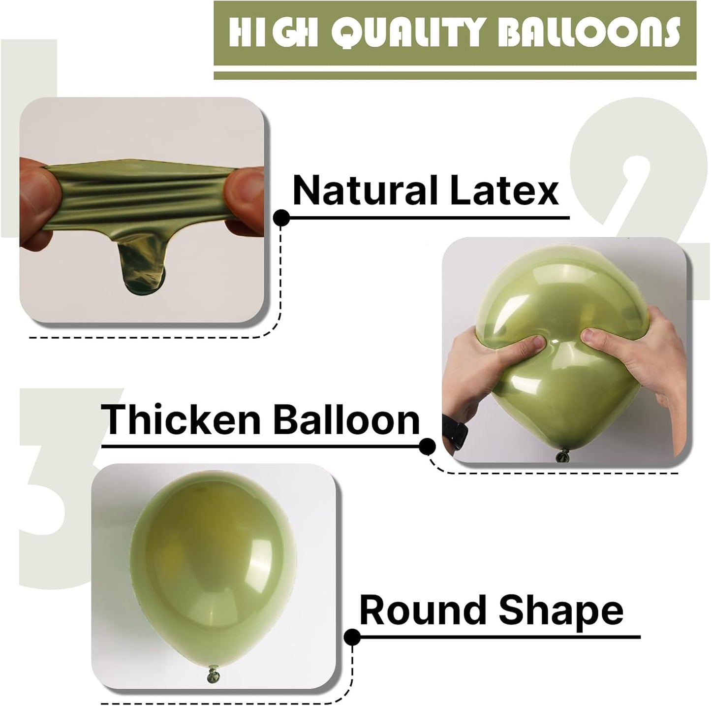 PartyWoo Sage Green Balloon Arch Kit - 127 Pcs in Various Sizes for Wedding & Birthday Decor | Olive Boho Theme