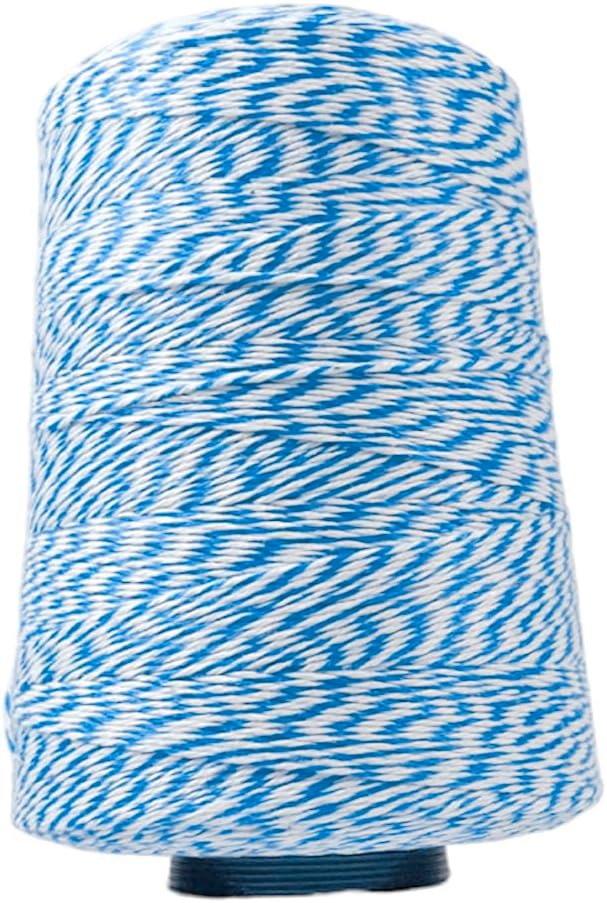 Baker's Twine Cone - 2300 ft Colorful String for Pastry Boxes, Gifts & Crafts - Blue/White
