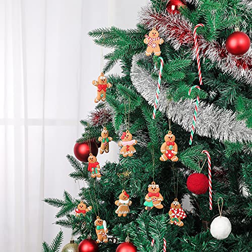 Zhanmai Cute Style Gingerbread Man Christmas Ornaments Set, 36 Pcs Holiday Decor