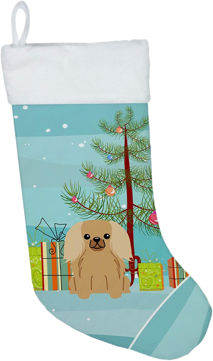 Merry Christmas Tree Dogue de Bordeaux Stocking - Festive Fireplace Decor for Holidays