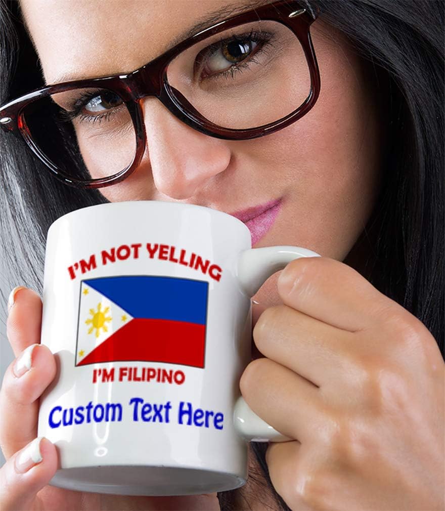 Filipino Pride Ceramic Coffee Mug - 'I'm Not Yelling' Gift for Men & Women