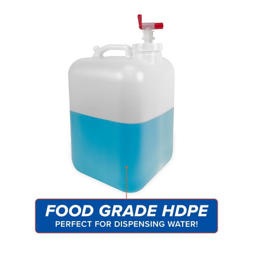 ePackageSupply Premium 5-Gallon Hedpak With Spigot: Durable HDPE, BPA-Free Plastic, Reusable Liquid Storage Solution for water, juices, beverages, chemicals, essential oils, and liquid foods.