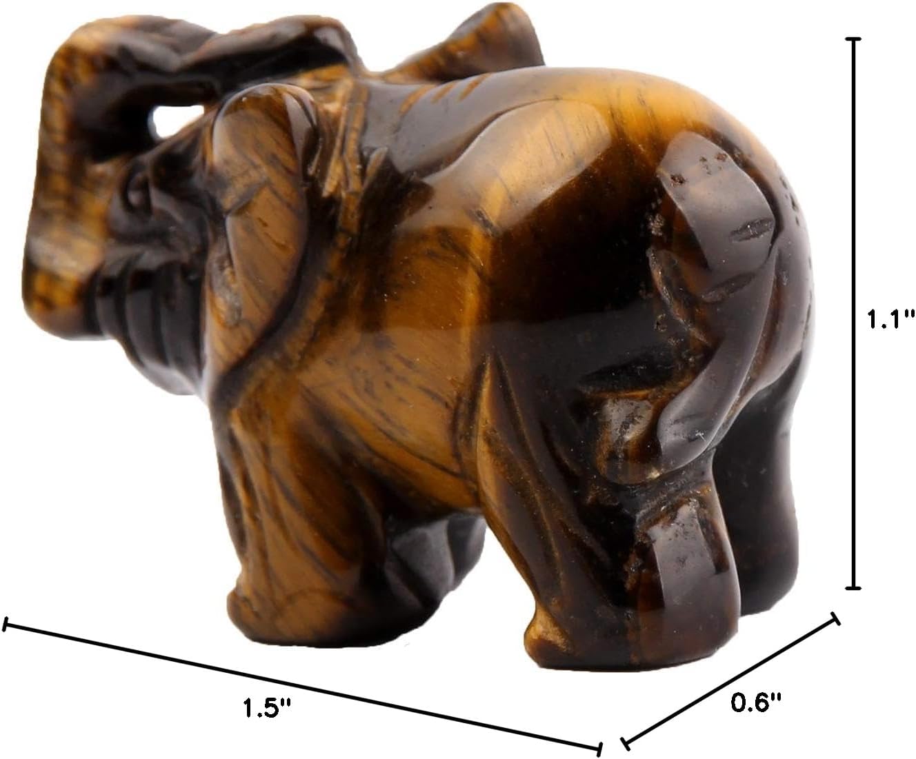 Opal Opalite Elephant Statue - 1.5" Natural Stone Carved Figurine for Chakra Healing